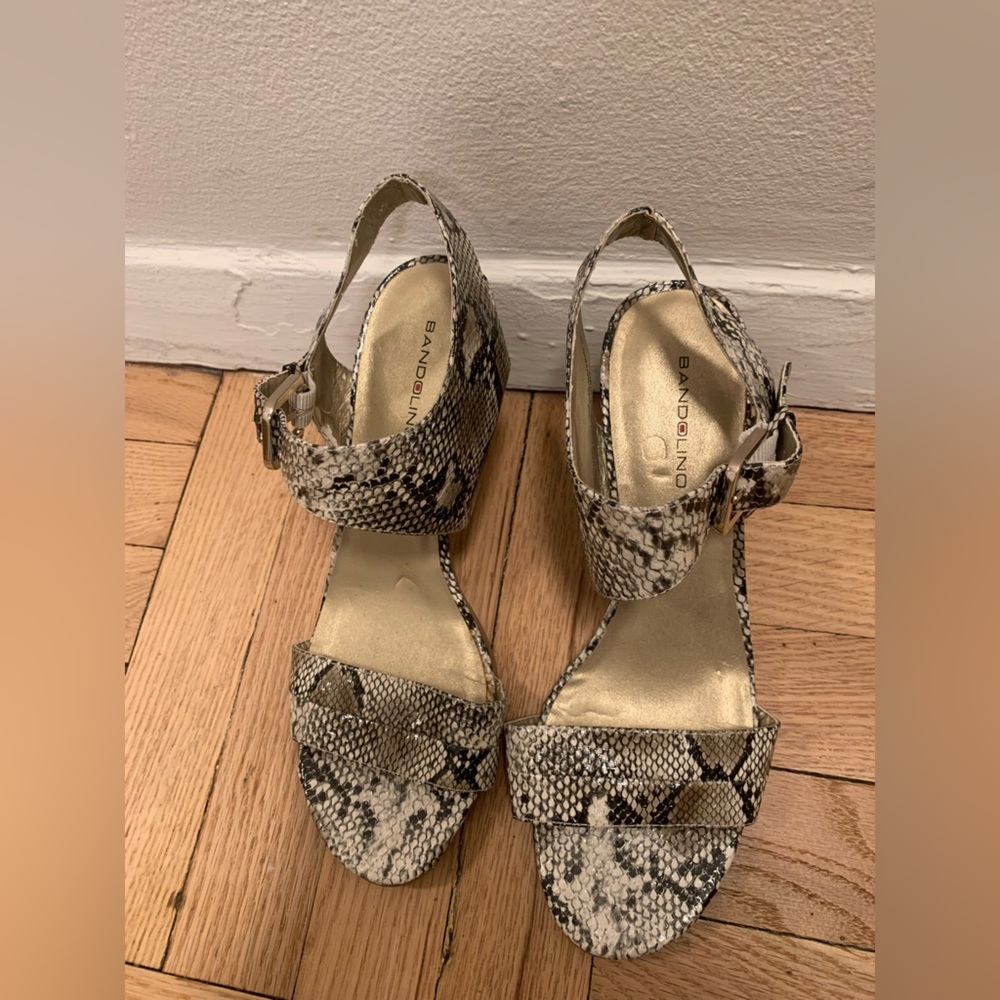 Preloved Bandolini Snake Print Sandals